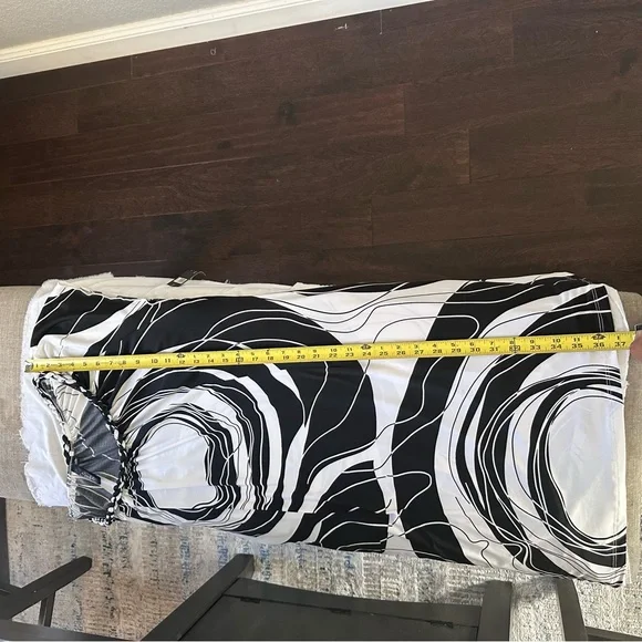 Sandra Darren Black White Abstract Print Short Sleeve Dress XL NWT - Picture 10 of 12